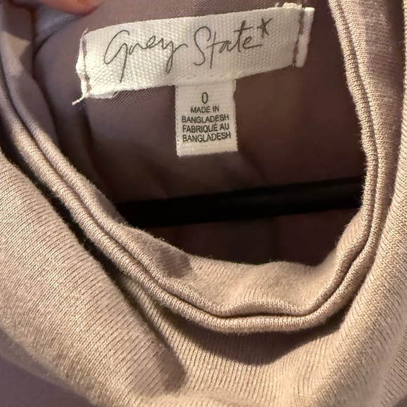 Grey State Mauve Purple Drawstring Cinch Waist Mock Neck Sweatshirt Size 0 - Picture 7 of 7